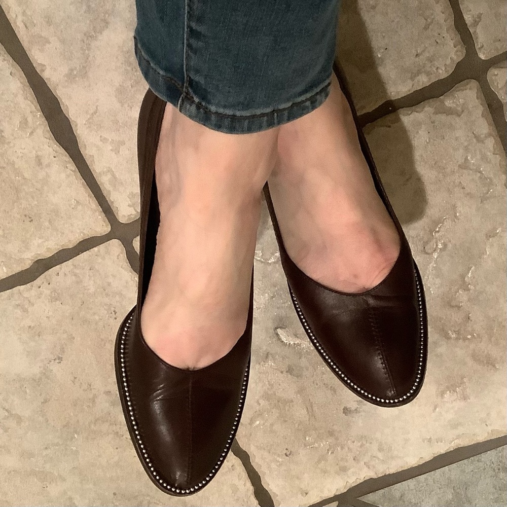 Giorgio Armani Brown Leather Silver Studded Pumps, 36.5 | 6 - Picture 2 of 10